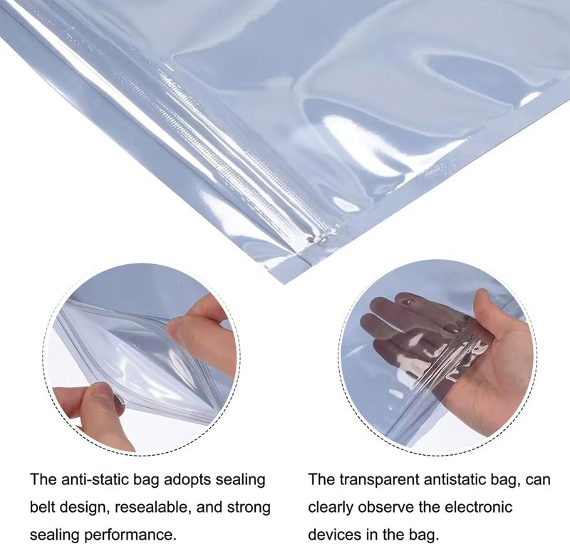 Zoolfix Antistatic Bags, 100pcs Resealable ESD Bags 3.2x4.7inches with Labels for GPU Hard Drive SSD HDD and Electronic Device (Ziplock-3.2X4.7-100pc) - Image 4